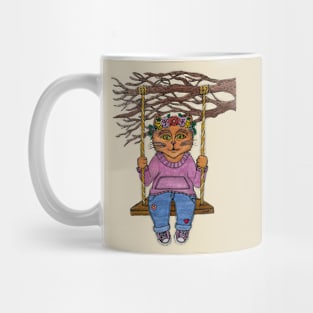 Swinging Cat Mug